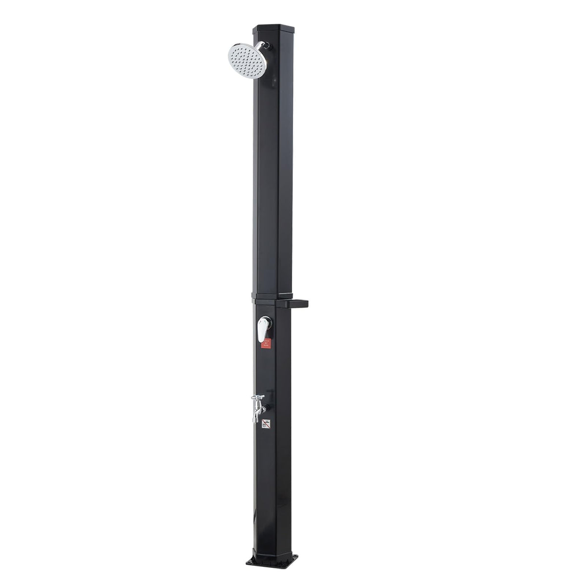 VEVOR Solar Shower, 9.2 Gal, 6.4FT Showerhead Height Outdoor Shower, Black, with Handheld & Foot Faucet, Hot & Cold Water Adjustment, Freestanding for Backyard Poolside Beach Pool