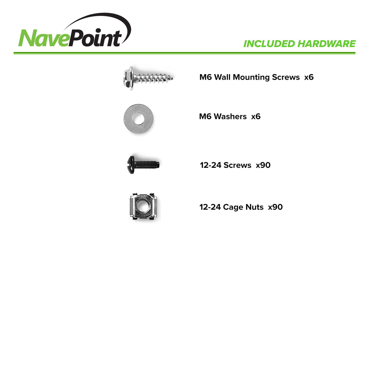 NavePoint 15U Open Frame Wall Mount Server Rack for 19" Networking IT Equipment & A/V Gear, 24.81" Depth, 330 lbs Weight Capacity, 12-24 Threaded