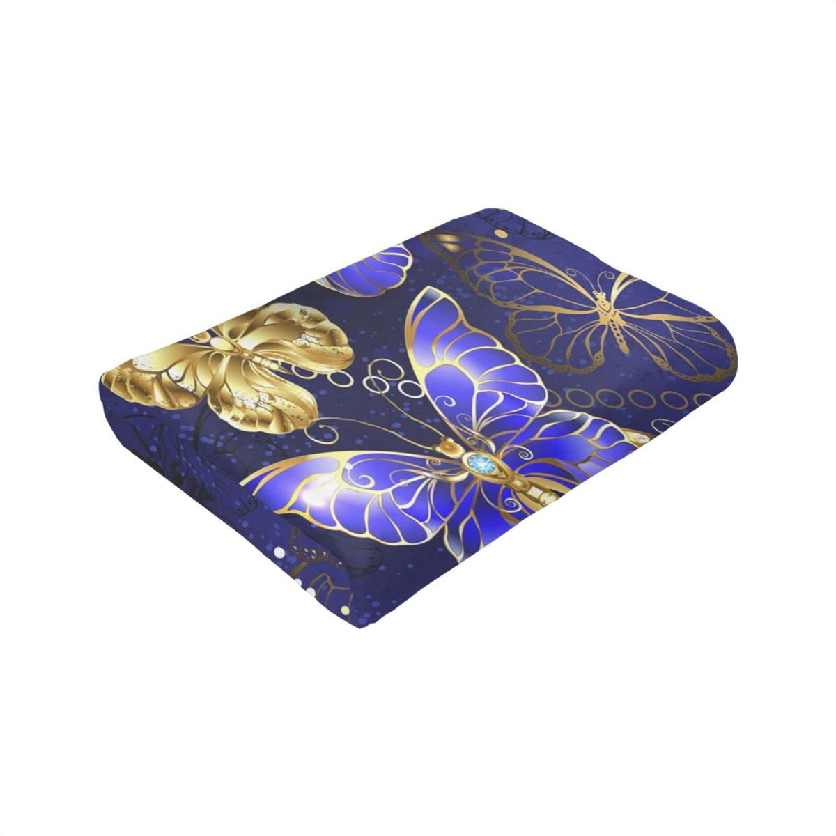 Majoug Purple and Gold Butterfly Pattern Throw Blanket Soft Lightweight Cozy Premium Flannel Warm Bed Blanket for Bedroom Living Couch All Seasons 50"X40"