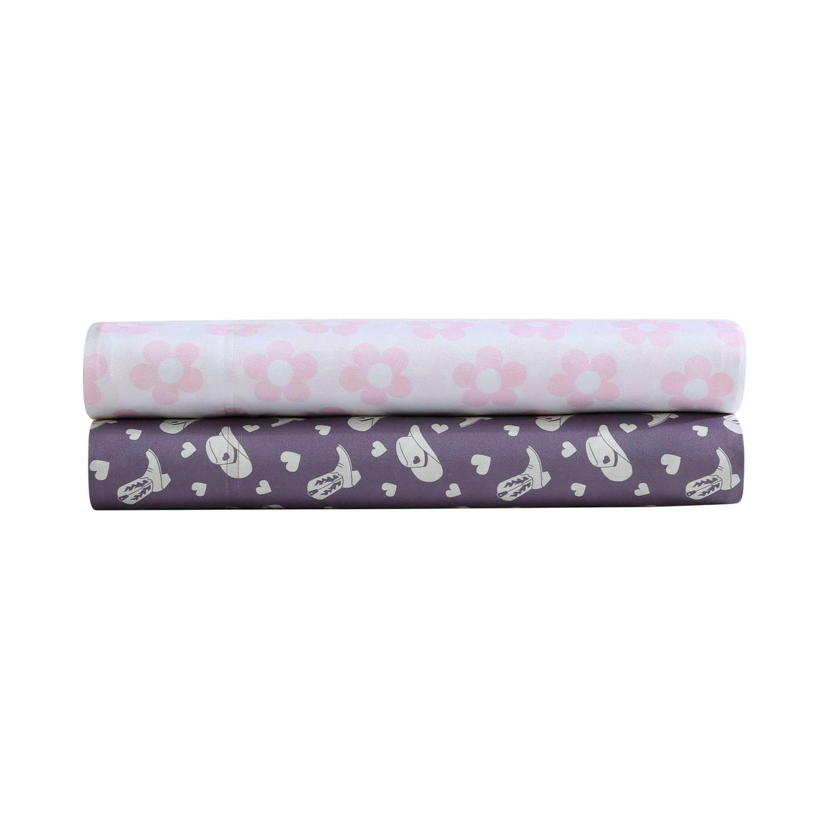 Betsey Johnson - Bed Sheets, 100% Silky Smooth Bedding with Matching Pillowcases, Stain & Wrinkle Resistant, Whimsical Inspired Home Essentials (Cowgirl Disco Purple, Queen)