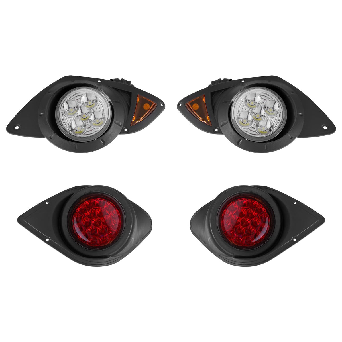 VEVOR Golf Cart Light Kit, 12 Volt, Street Legal LED Headlight and Taillight Kit with Wiring Harness, Turn Signals, Hazard Light, Switch Horn, Brake Pad, Zip Ties, ABS Housing, for Yamaha G29 2007-Up