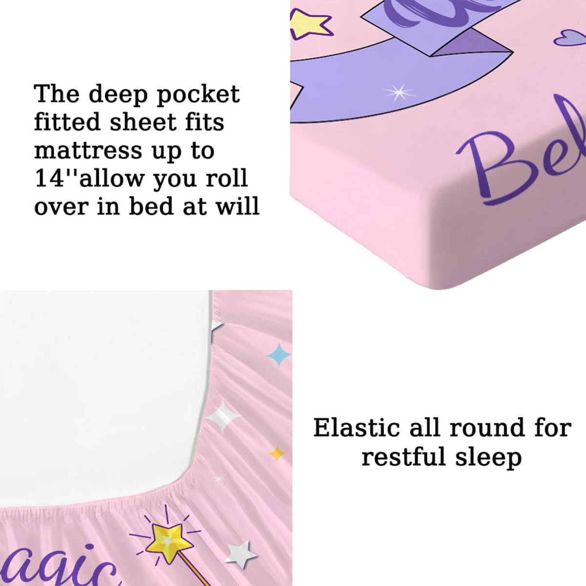 MUSOLEI Unicorn Sheet Unicorn Fitted Sheets Rainbow Bed Set Kids Sheets Kids Bedding Girl Bedding Girl bedset 1 Fitted Sheet with 1 Pillowcase (Twin)