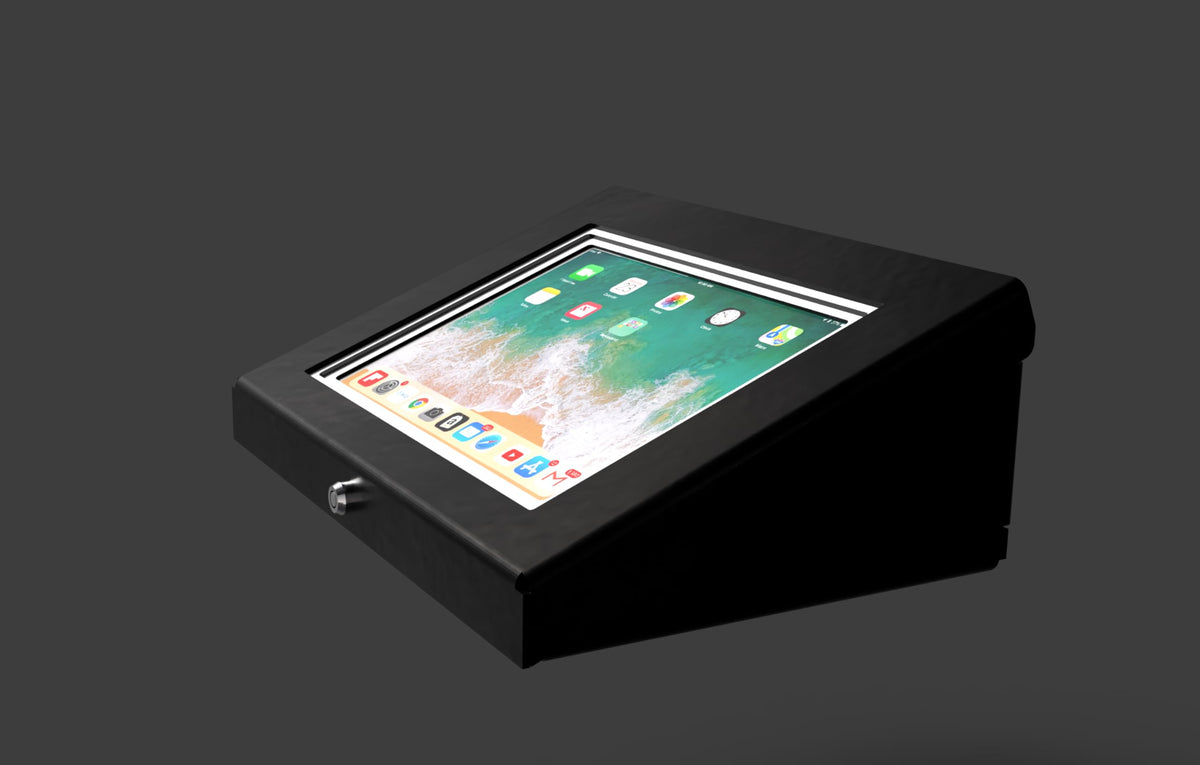 TABcare Easy Wall Mount Security Tablet Kiosk for iPad 10 10.9", iPad 11" 2025 A16 Designed for Integration of USB Hub, Printer, CC Reader & All Your Peripherals (Black)