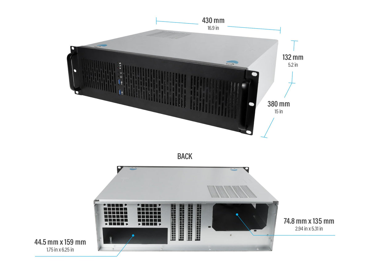 Rosewill 3U Server Chassis Rackmount Case | 6 x 3.5 Bays | ATX Compatible | 2 x 80mm Fans | 2 x USB 3.0 | RSV-Z3100U