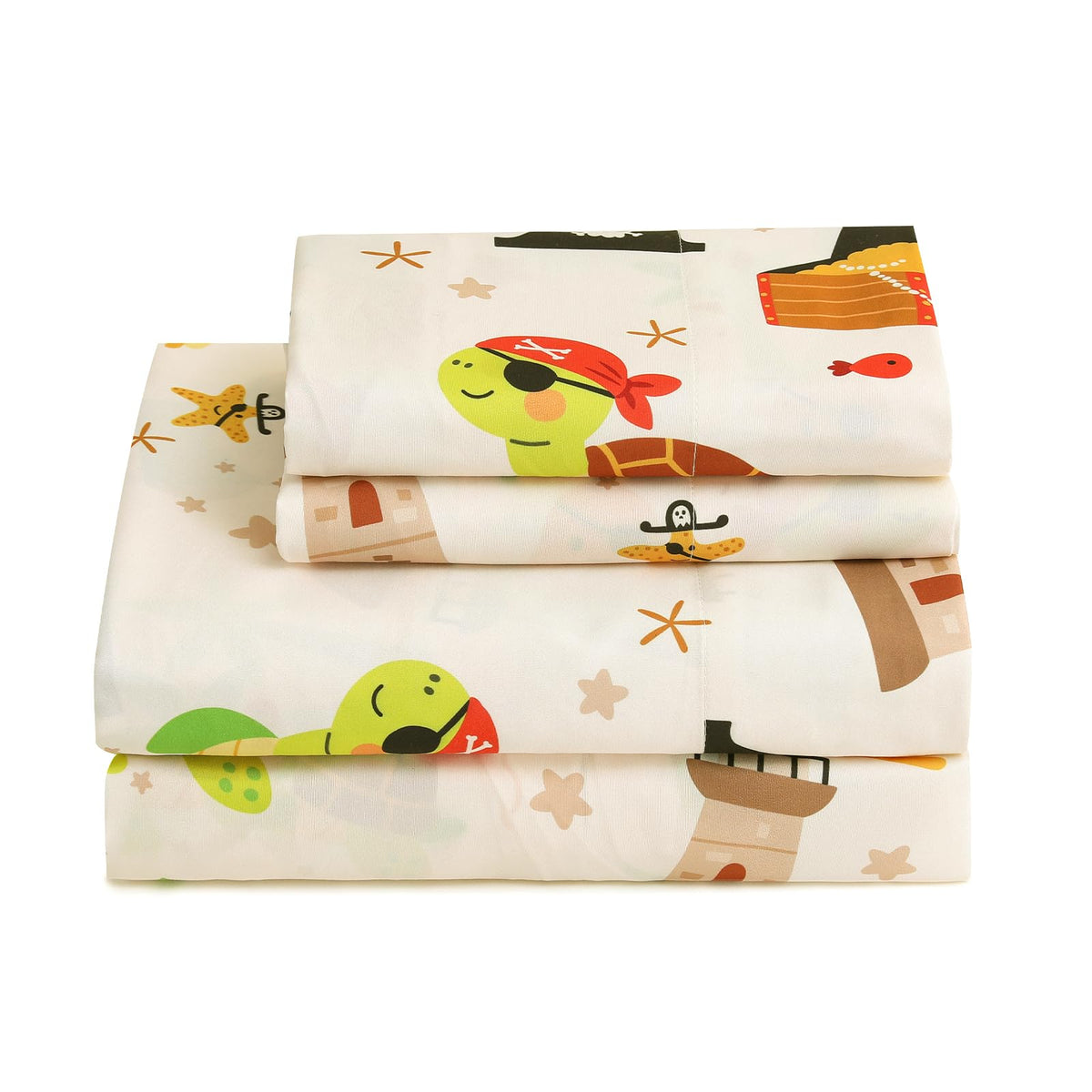 ChicView Twin Sheet Set Kids,3 Pieces Breathable Soft Microfiber Bedsheets for Child Boys Girls, Anti Pilling Deep Pockets Easy Care Bed Sheets, Turtle