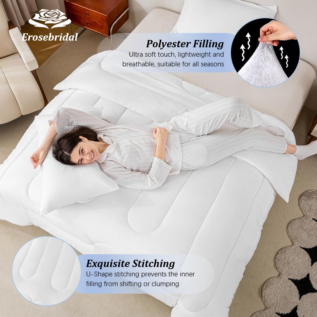 Erosebridal Horse Comforter Set Queen Rose Bedding Set for Girls Boys Kids Teens Western Cowboy Cowgirls Wild Animal Floral Down Comforter Cute Horses Flower Duvet Insert Lightweight, Pink