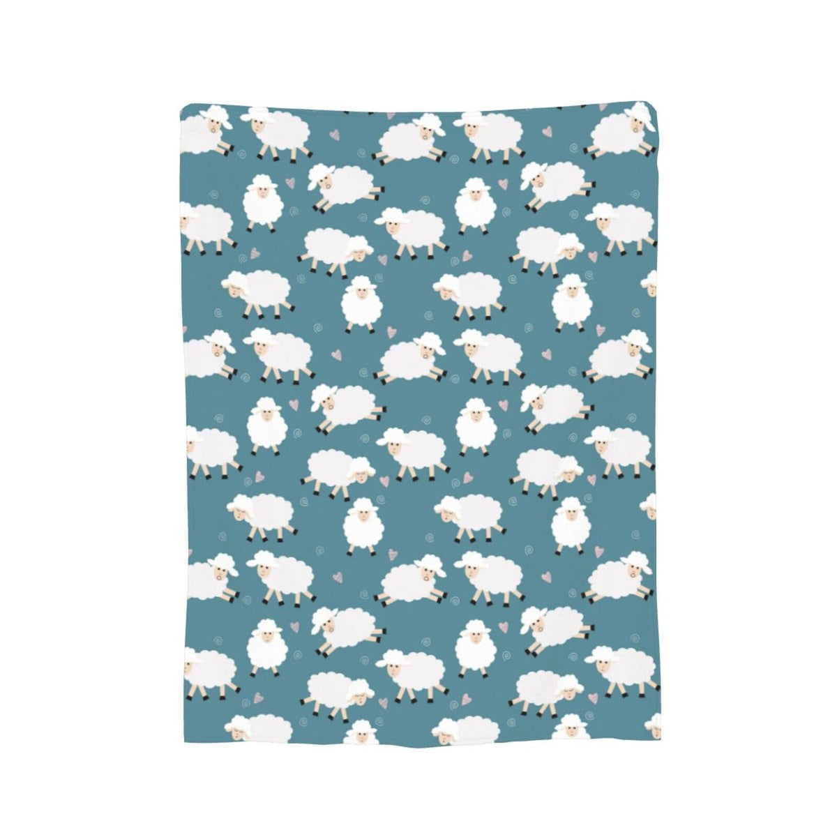 Gbuzozie Cute Sheep Blue Background Fleece Blanket Lightweight Ultra-Soft Throw Blanket for Sofa Couch Bed Camping Travel - Super Soft Cozy Microfiber Blanket 60"X50"