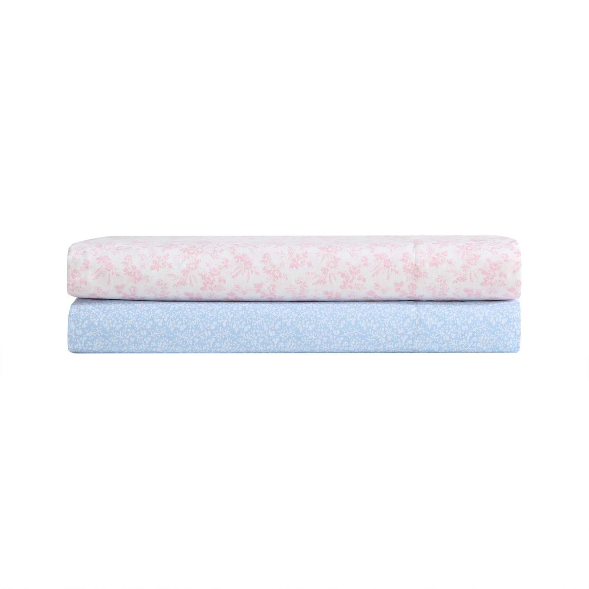 Laura Ashley – Twin Size Sheet Set, Crisp & Lightweight Cotton Percale Bedding with Fitted Sheet and Pillowcase, Floral Room Decor, Deep Pocket, College Dorm Room Essentials (Maeve Blue)