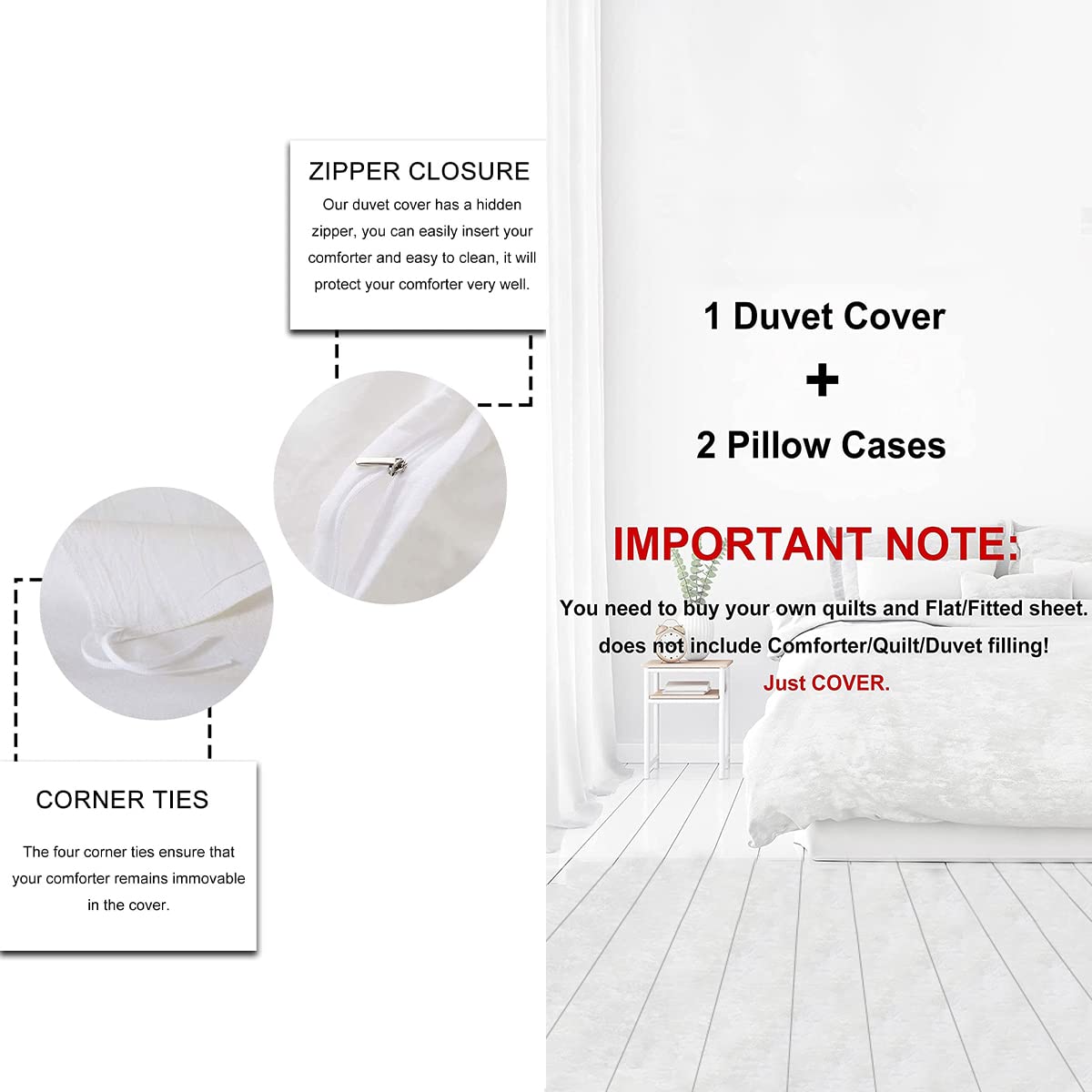 100% Cotton Cute Mushroom Duvet Cover Queen, Cartoon Botanical Plants Bedding Set for Kids Girls Boys, Kawaii Black Red Comforter Cover, Mushrooms Natural Wild Fungus Bedroom Decor Quilt Cover