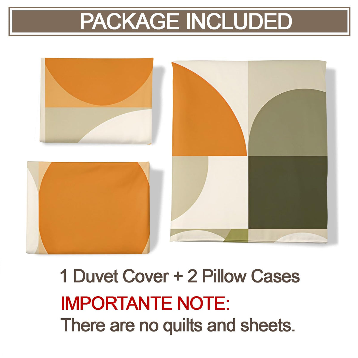 QINYUN Mid Century Modern Duvet Cover Queen Size, Abstract Geometric Bedding Set 3 Piece Bedroom Decor Circle Medieval Comforter Cover and 2 Pillow Sham with Zipper Closure