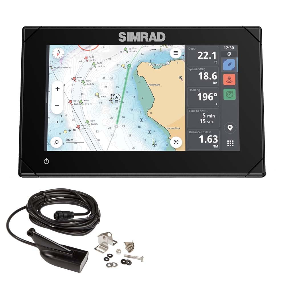 Simrad 000-15372-001, NSX 3009, Chartplotter and Fishfinder with HDI Transducer and C-MAP Discover X Charts, 9 Inch, Black