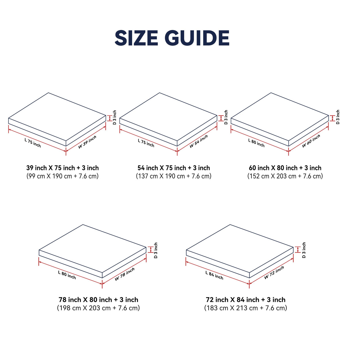 LeWinBedding 3 Inch White Goose Feather Mattress Topper,Queen Feather Bed Topper,Mattress Cover with Straps,Ultra Soft Pillowtop,100% Cotton Fabric(60”x80”)