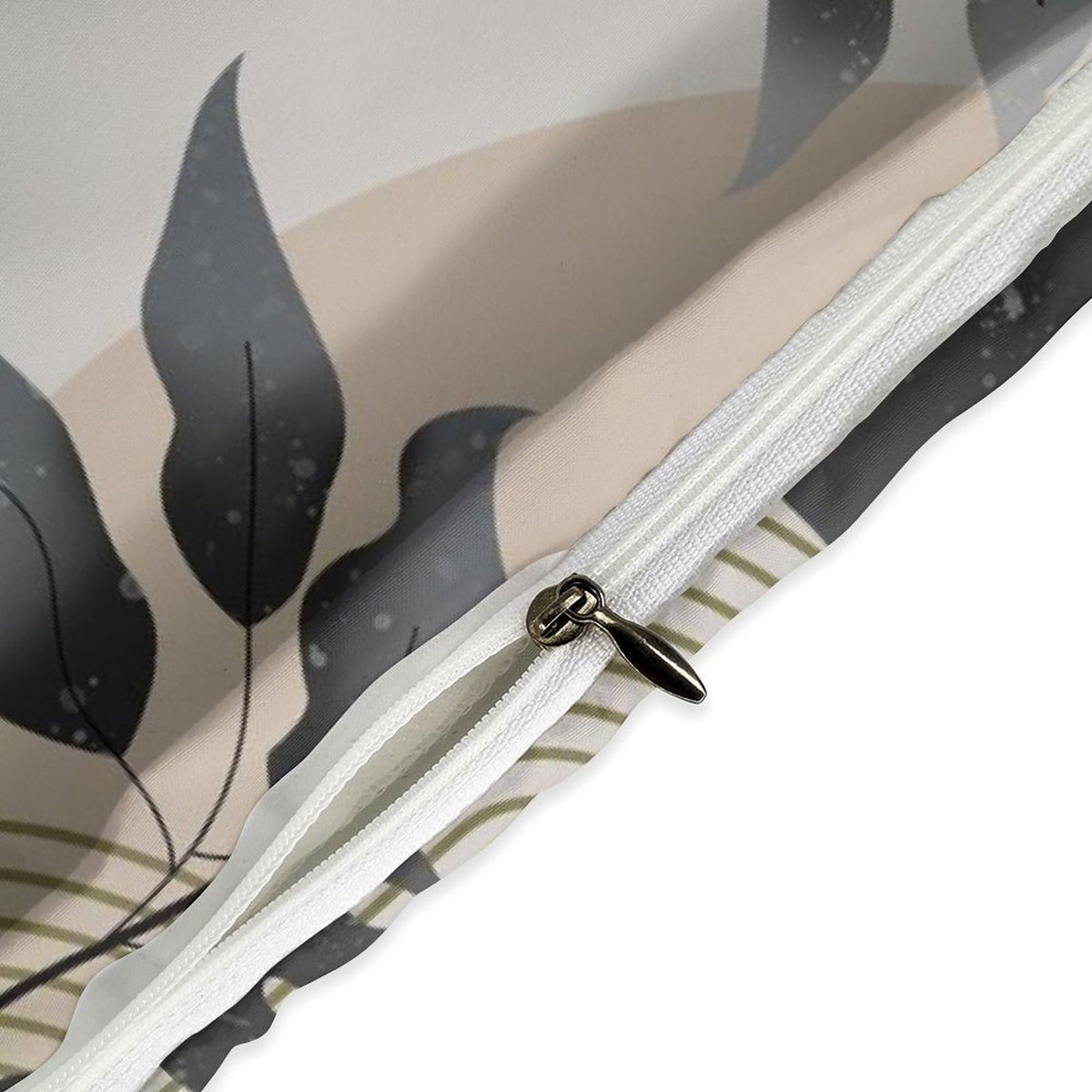 Lnepty Mid Century Leaf Bedding Set,Boho Grey Tropical Plant Palm Leaves Abstract Minimalist Geometic Modern Comforter Set with Pillowcase for Bedroom Bed Decor,Twin 86"x70"