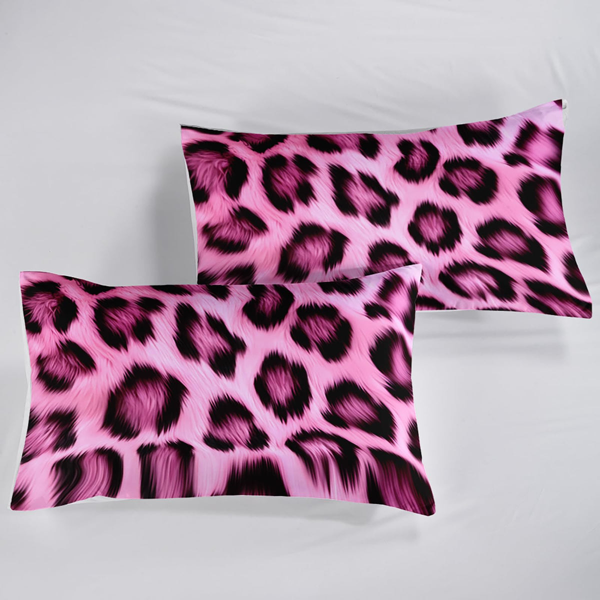 QOOMO 3Pcs Pink Leopard Print Comforter Set Twin,Cheetah Bedding Set for Teens Boys Girls,Wild Animal Printed Comforter with 2 Pillowcases,Down Alternative,Soft and Lightweight