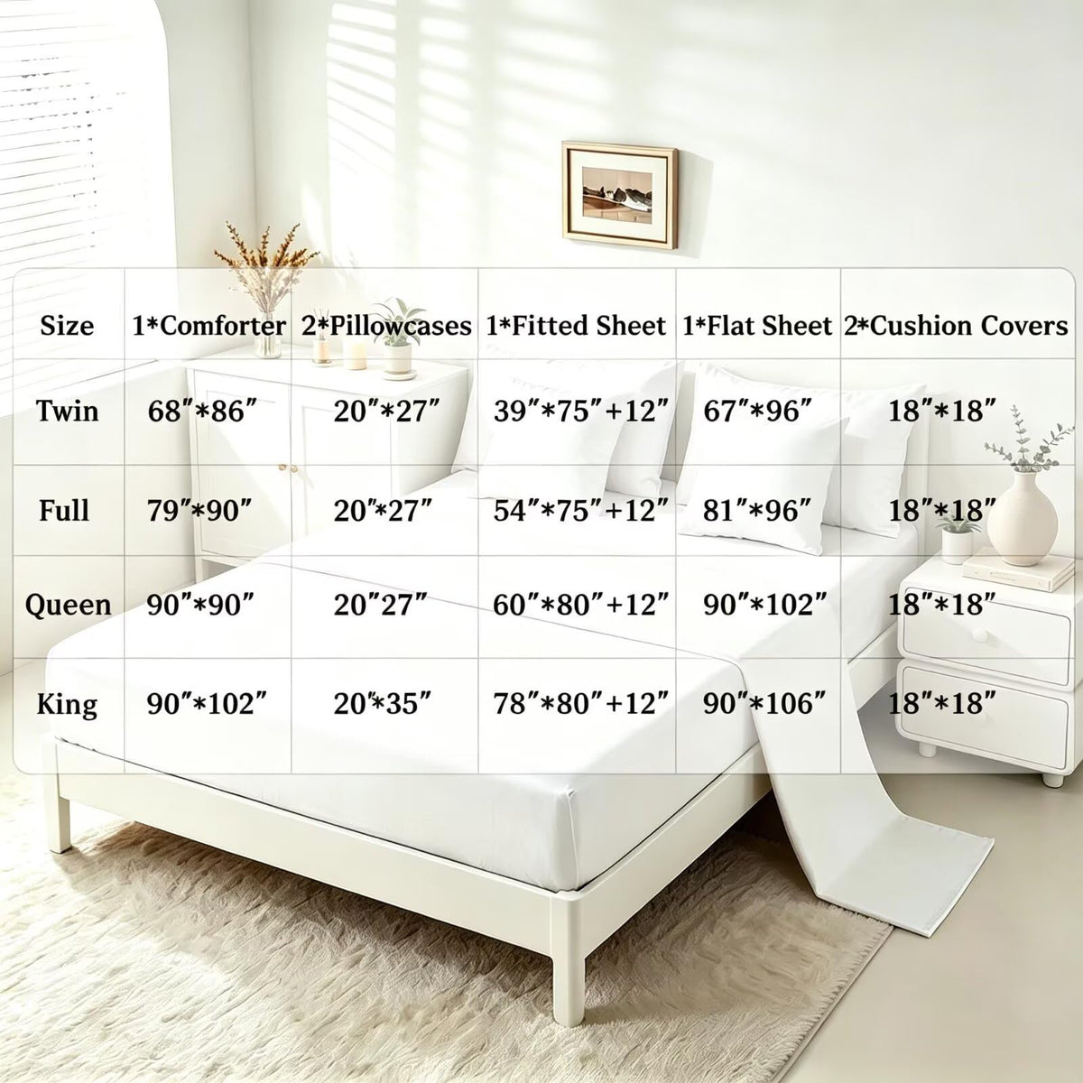 FUYEUN 7 Piece Cartoon Cute Cats Full Size Comforter Set for Girls Kids