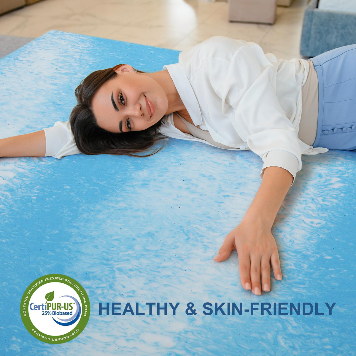 Bynex 2 Inch Gel Memory Foam Mattress Topper, King Size Cooling Bed Topper for Back Pain & Pressure Relief