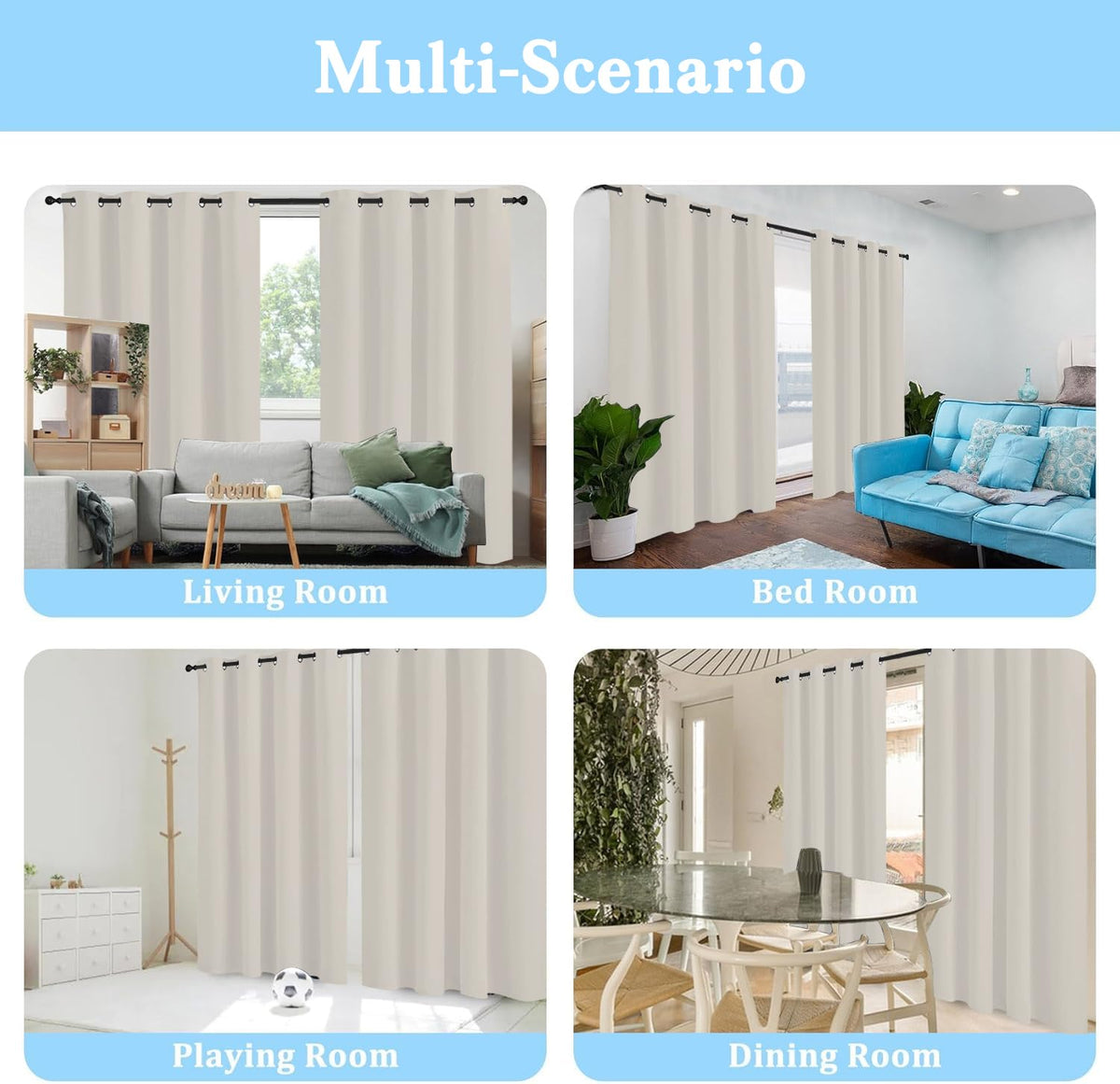 Cave Waterfall Curtains 27.5x39 Inch, 2 Panels