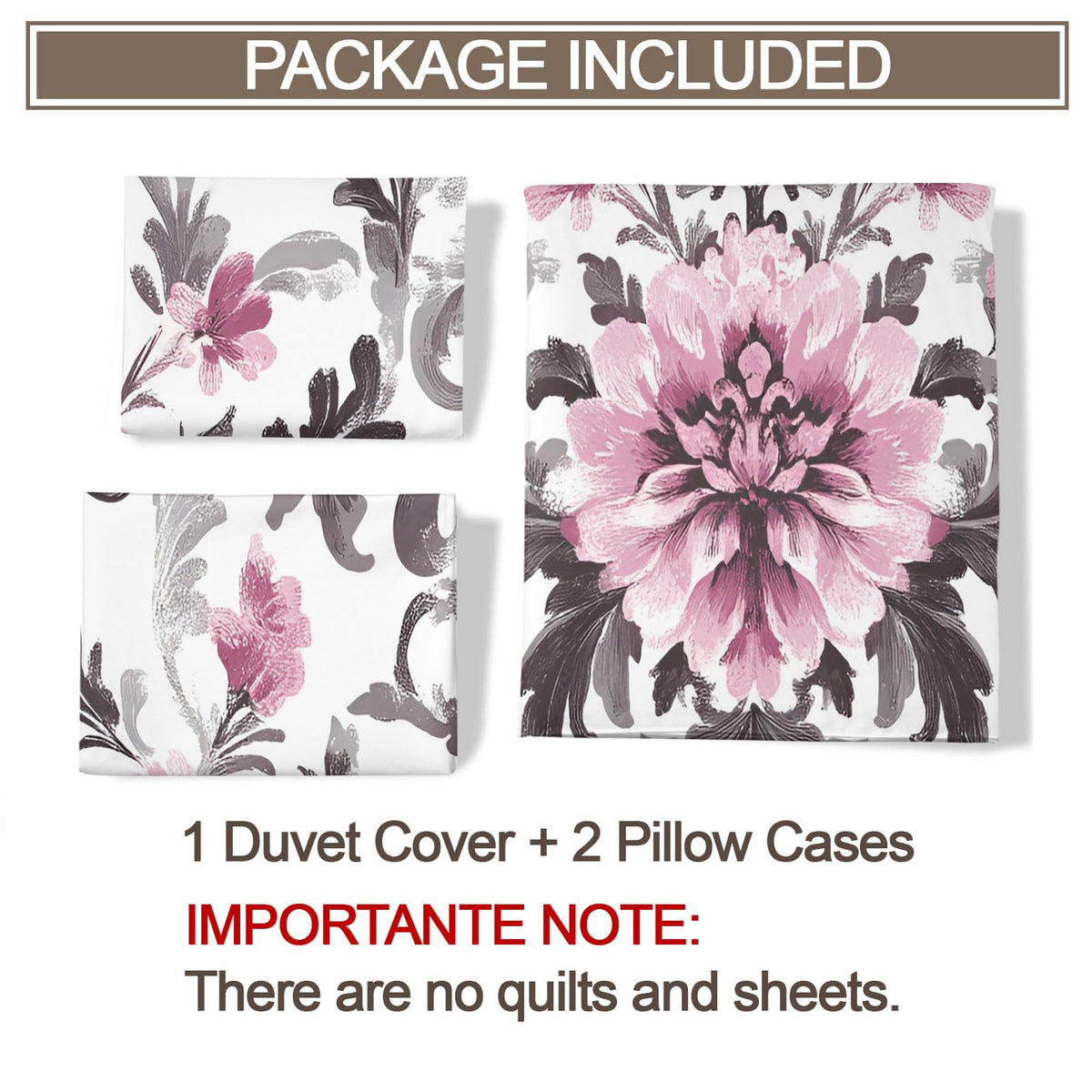 ZAMODE Vintage Floral Duvet Cover 120" x 98", Retro Pink Flower Bedding Set, Rustic Farmhouse Comforter Cover with Zipper Ties