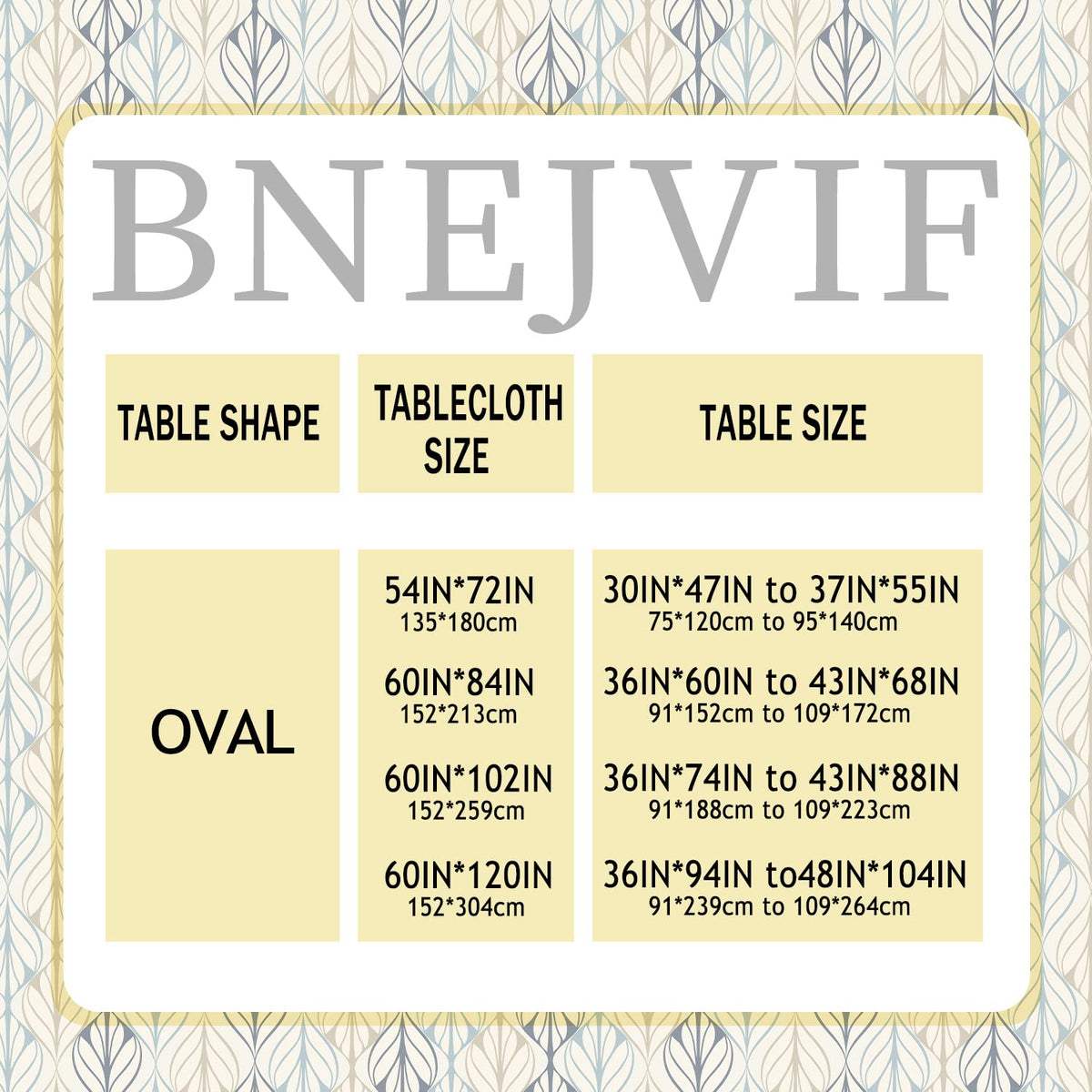 Bnejvif Oval Tablecloth, Modern Geometric Oval Tablecloth, Striped Tablecloth Indoor/Outdoor Waterproof Wrinkle Free Durable for Oval Tables 54 X 72 Inch