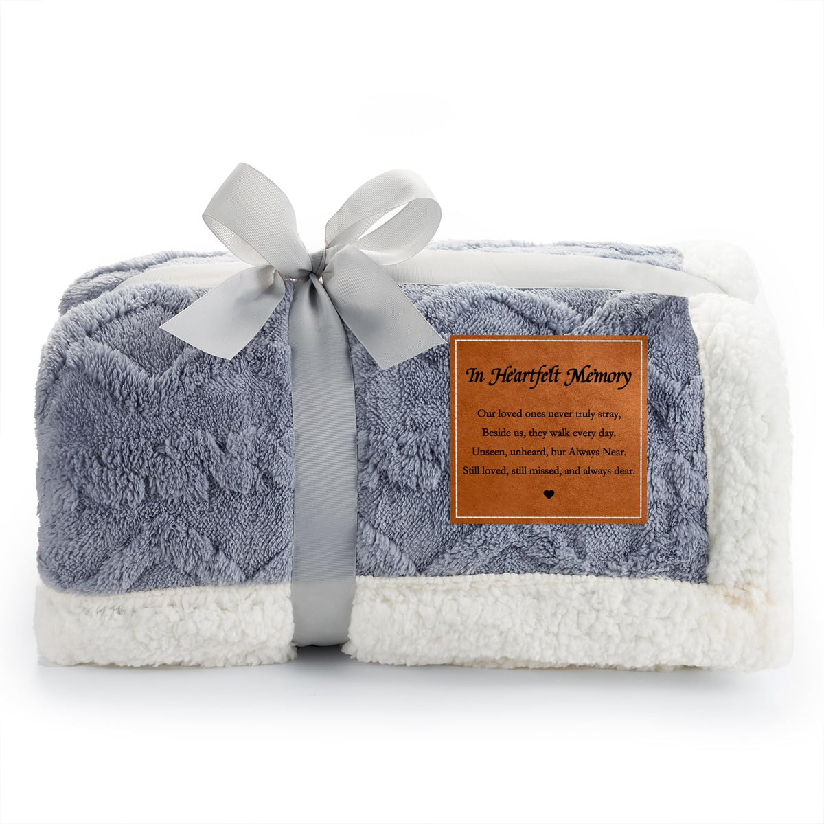in Heartfelt Memory Blue Memorial Sympathy Blanket, Super Soft Throw for Grief, Unique Bereavement Gift for Loss of Loved One Mom Dad, Condolences Remembrance Gift Funeral (50”x60”)