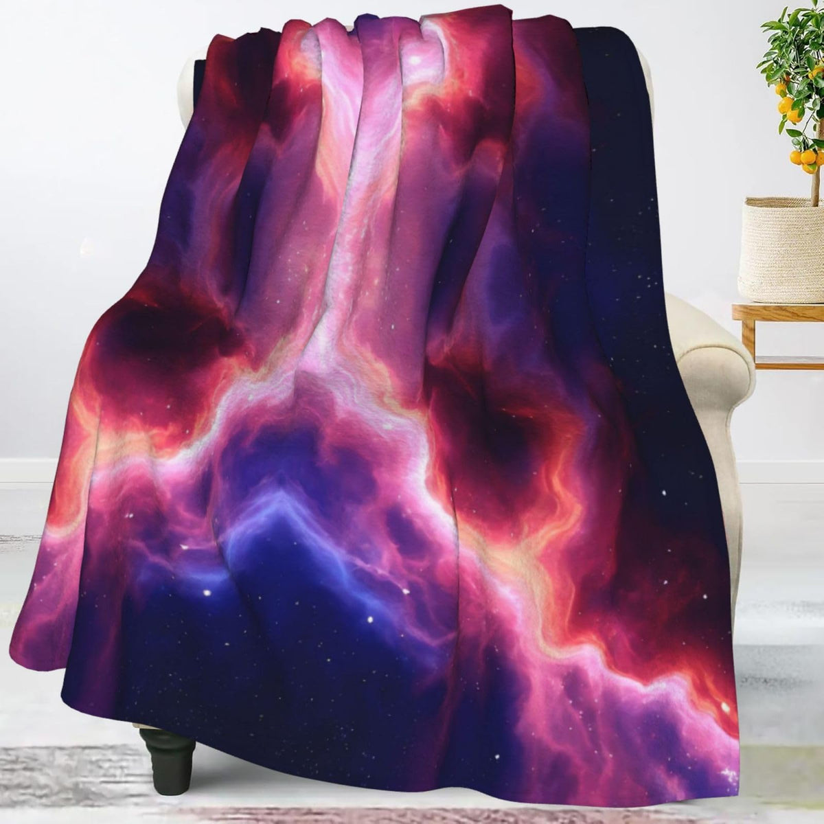 Perinsto Galaxy Throw Blanket Ultra Soft Warm All Season Decorative Fleece Blankets for Bed Chair Car Sofa Couch Bedroom 80"X60"