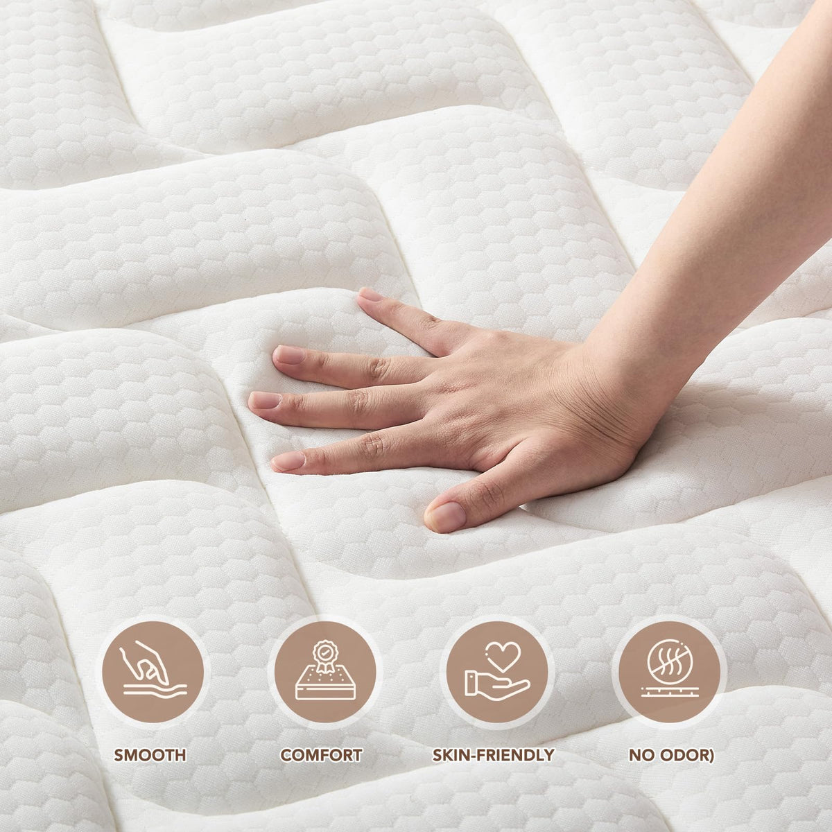 Moccona 12 Inch Queen Size Mattresses, Memory Foam Hybrid Mattress in a Box with Independent Spring, Soft and Comfortable, Pressure Relief, CertiPUR-US Certified, Medium Firm