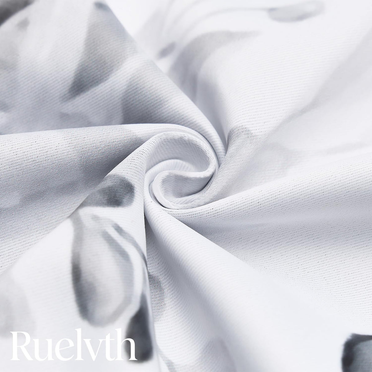 Ruelvth Grey Eucalyptus Kitchen Curtains, Small Spring Watercolor Leaves Blackout Curtains Short Cafe Tier Curtains for Dining Room RV Windows 26x36 Inch, 2 Panels