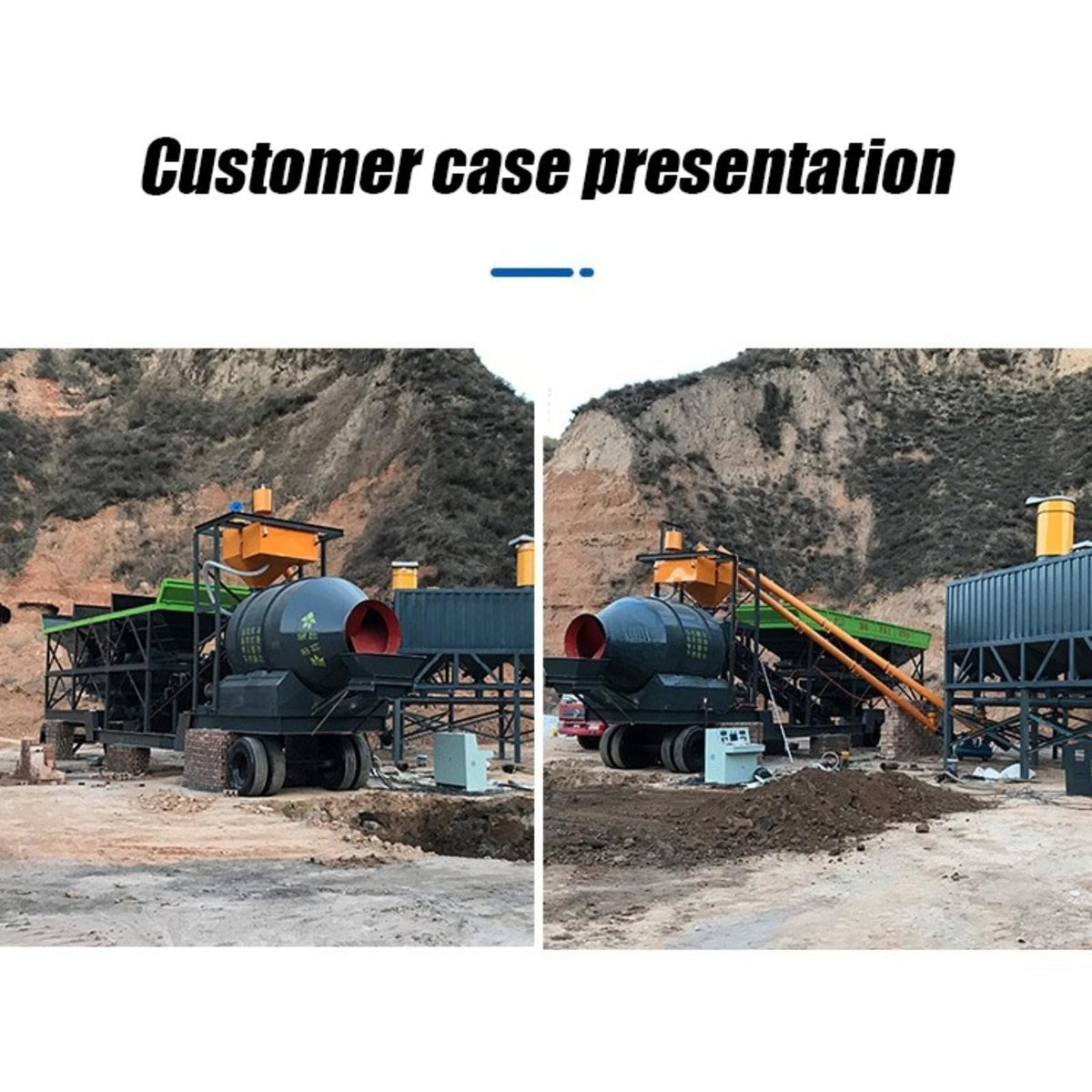 Portable Aggregate Mixing Plant, Small Concrete Batching Station with Cement Feeding System, Compact Mixer Plant for Construction Applications