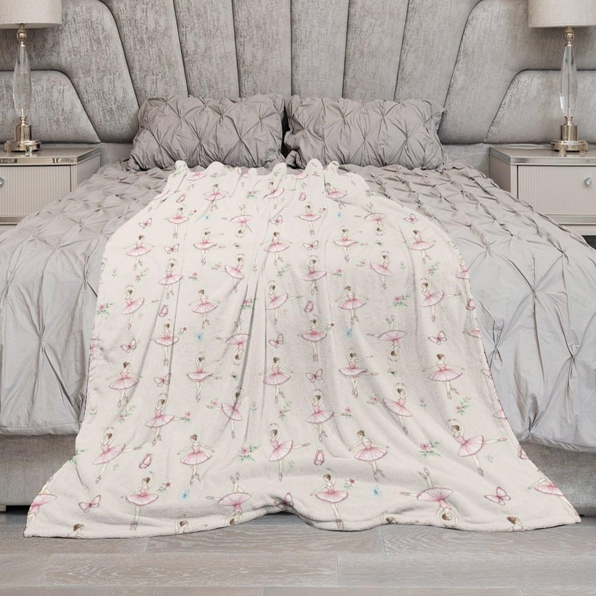 Fashion Home Decor Soft Throw Blanket, Cozy Warm Blanket for Bed, Sofa and Couch Compatible with Dance Girl Women Ballet