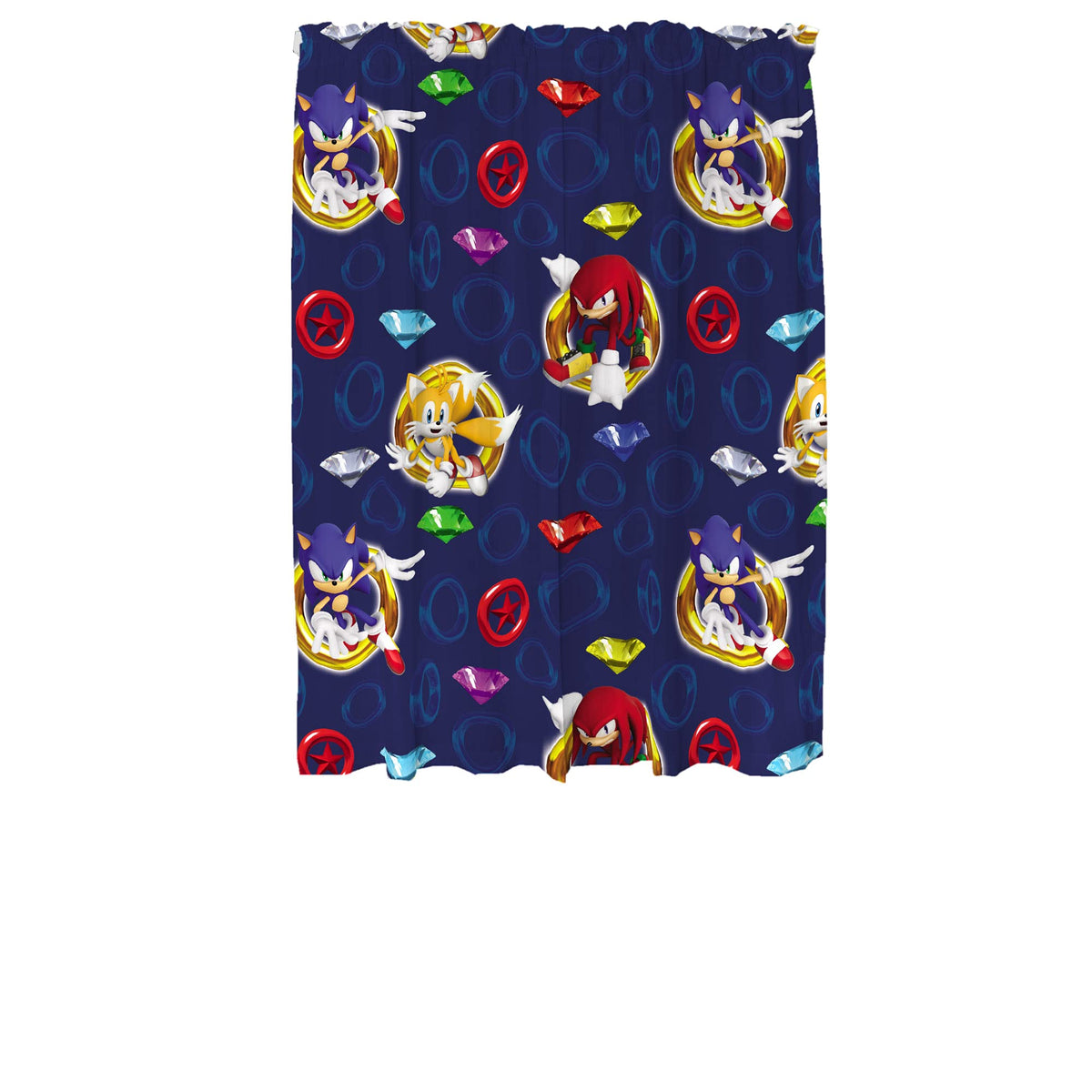 Sonic the Hedgehog Kids Window Curtains, 84 Inch Length 2-Panel Set, Semi Light Filtering Drapes for Bedroom & Playroom, (Officially Licensed Product) by Franco