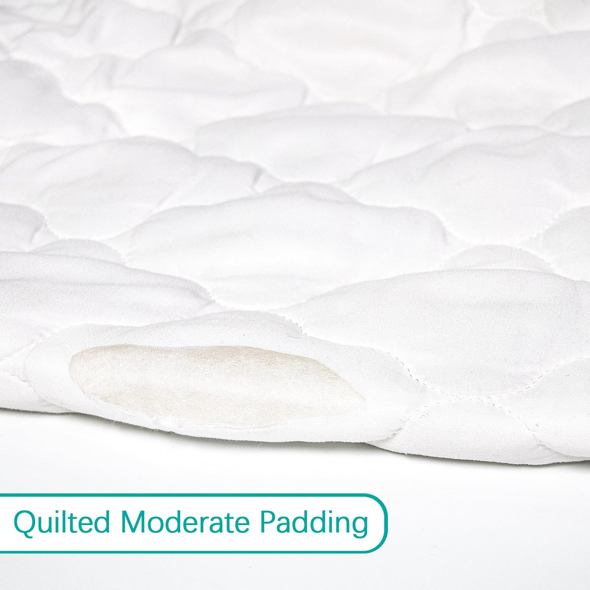Crib Mattress Protector Sheets Fitted Waterproof Crib Mattress Pad Cover, Noiseless & Machine Wash 100% Absorbent Crib/Toddler Mattress Protector Sheet Quilted, White, 52" x 28"