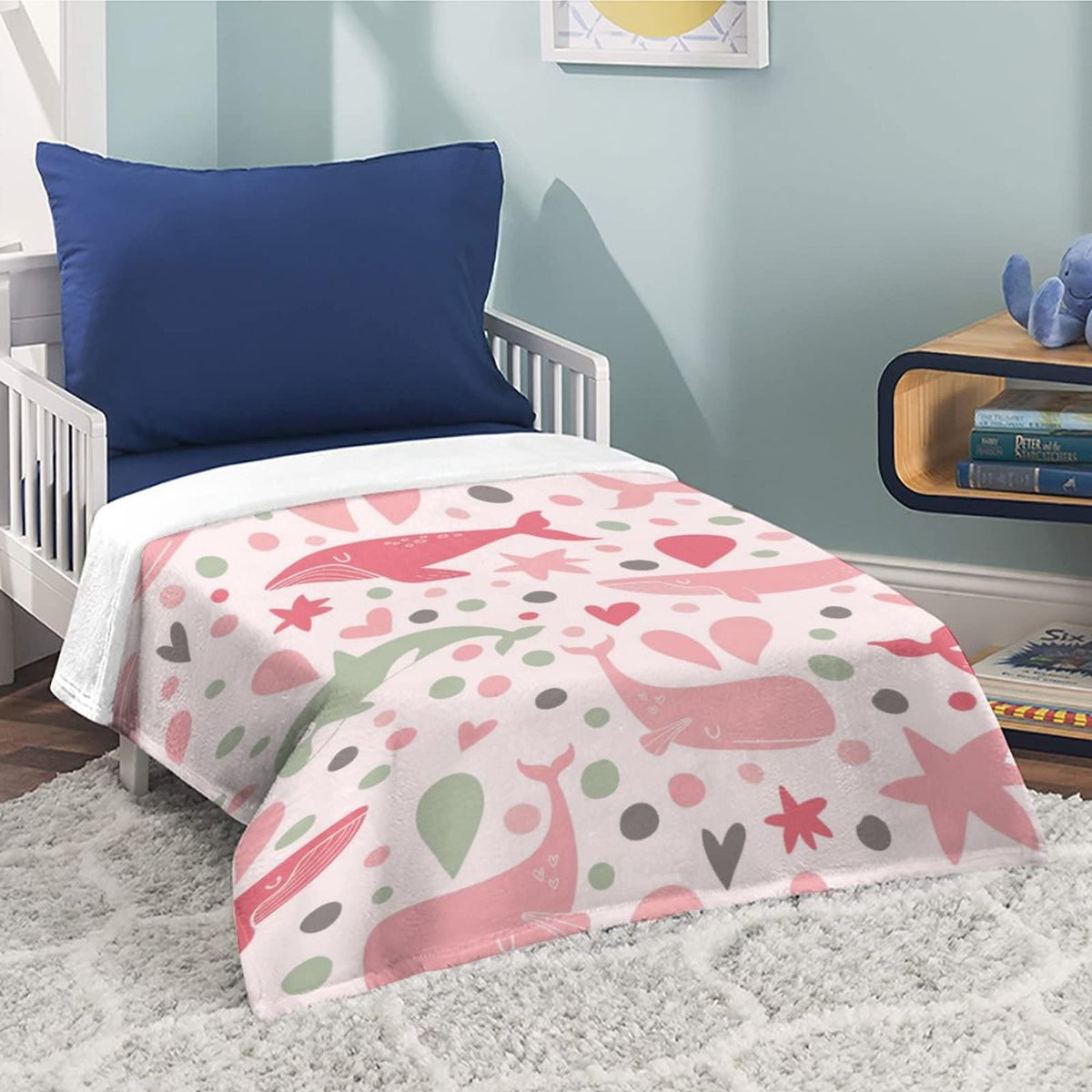Joyidec Whale Pink Super Soft Winter Comfy Throw Blanket Flannel Fleece Lightweight Blanket for Couch Car Bed 50x60 in