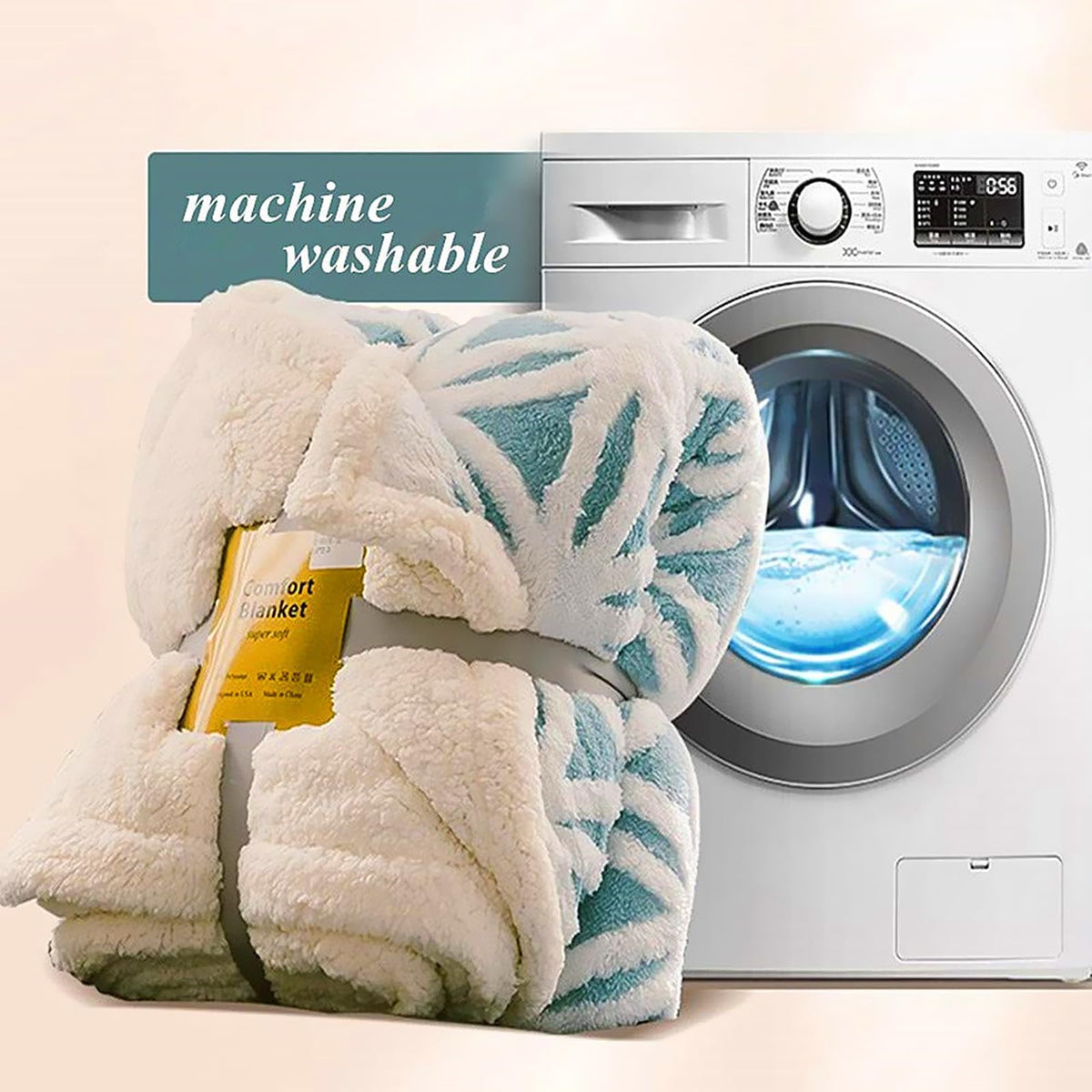 UKELER Flannel Sherpa Throw 60'' x 50''- Owl Printed Soft Plush Flannel Blanket Throws for Bed/Couch/Sofa/Office/Camping