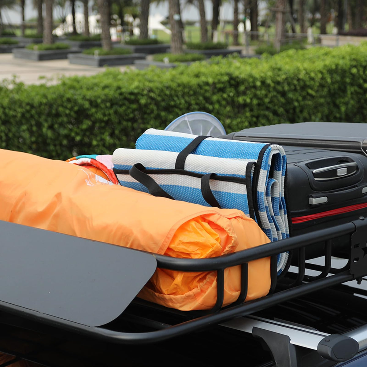 64 in x 39 in x 6 in Universal Roof Rack Basket, 200 LBS Black Electrophoretic Steel, Heavy Duty Rooftop Cargo Carrier for Kayak, Luggage, SUVs, Trucks