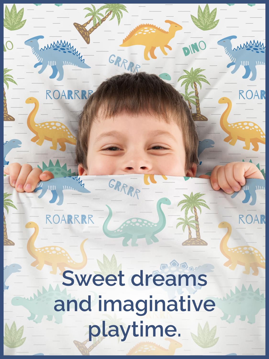 Kids Full Size Bed Sheet Set - 4 Piece Kids Loft Bed Sheets - Colorful Dinosaur Dino Print Bedding - Soft, Cute - Breathable & Machine Washable - Dino Pattern Bed Set for Boys, Girls, Teens & Toddlers