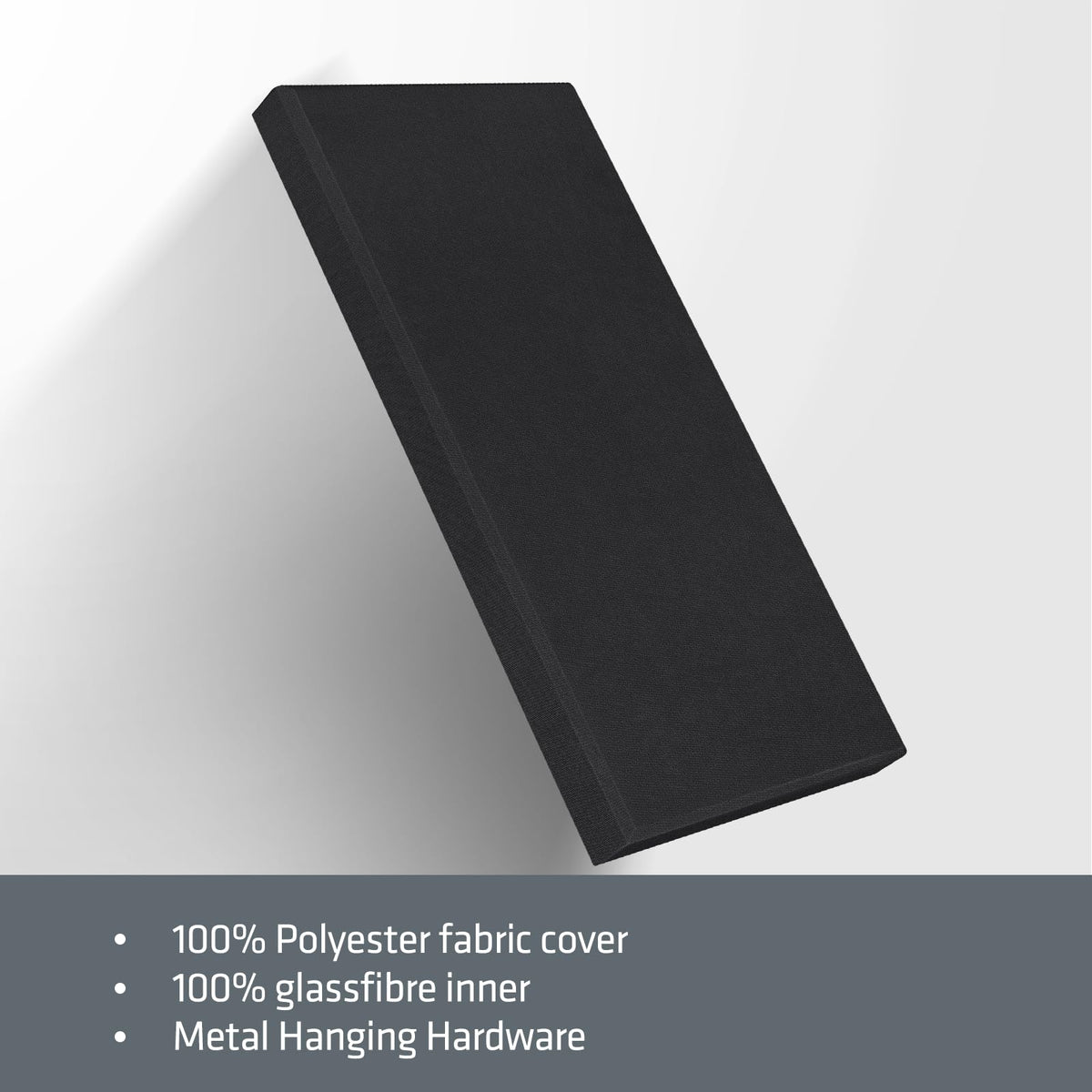 2” Thick Acoustic Panels with Hanging Hardware, 2 PCS 47.2” x 23.6” Fiberglass Sound Absorbing Panels for Home Theater Church Office Wall, Black