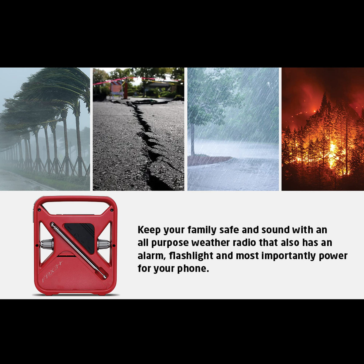 American Red Cross FRX3 All-Purpose Rechargeable Weather Alert Radio with Solar Panel - ARCFRX3