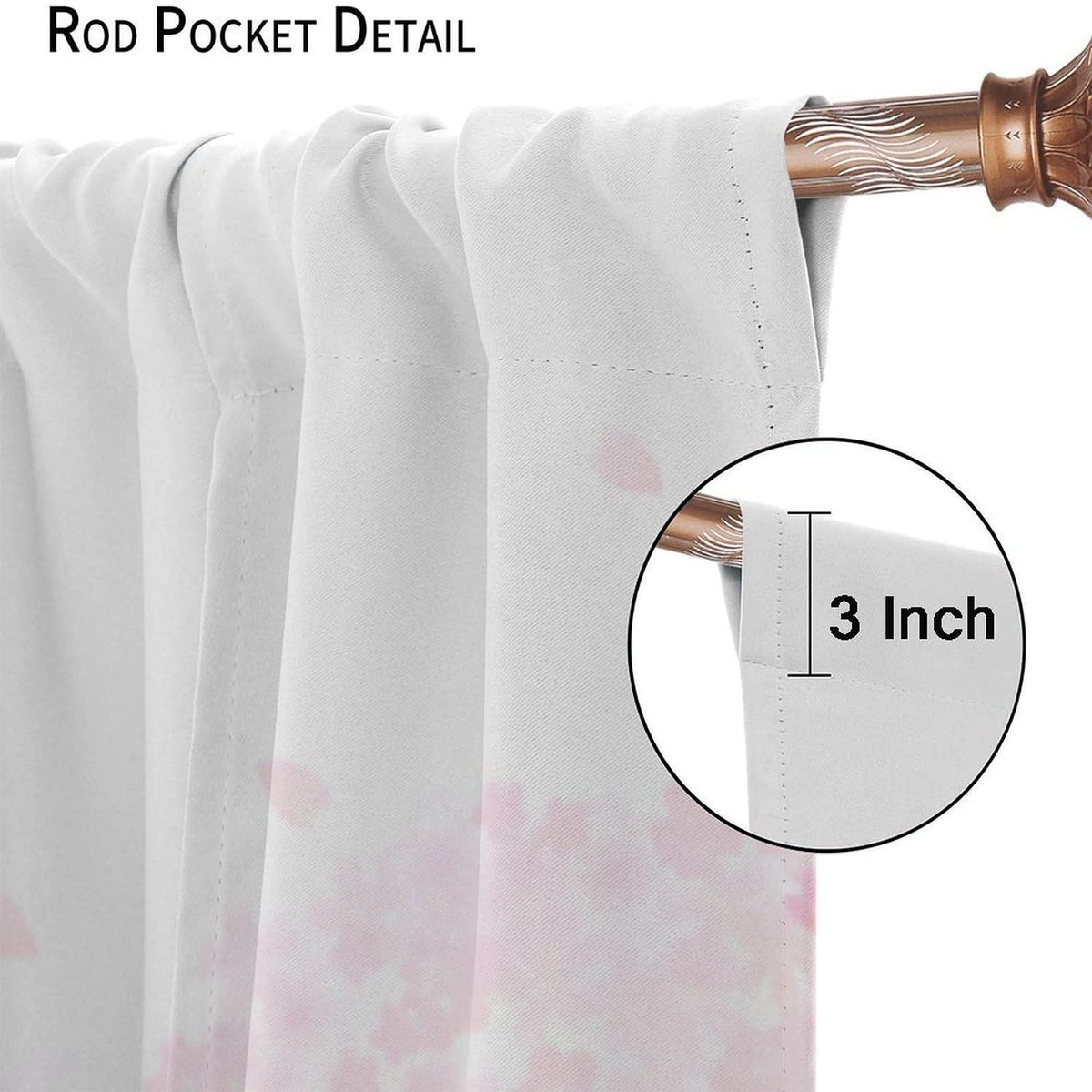 Mchenxin Cherry Blossom Window Curtains, Spring Pink Cherry Blossom Tree Flowers Falling Petals Japanese Asian Style Window Drapes for Kitchen Bedroom, 42x45in (No Blackout)