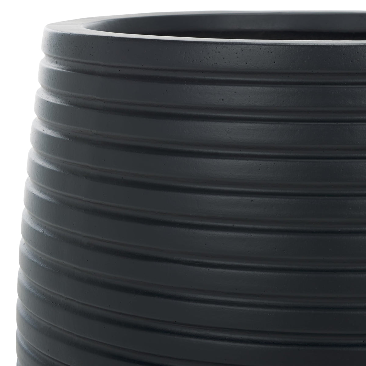 SAFAVIEH Outdoor - Jasper Black Cement Ficonstone Planter Pot Set of 2 with Drainage Hole, Frost Resistant Garden Planters for Patio, Deck, Indoor Outdoor Use (PAT1535A-SET2)