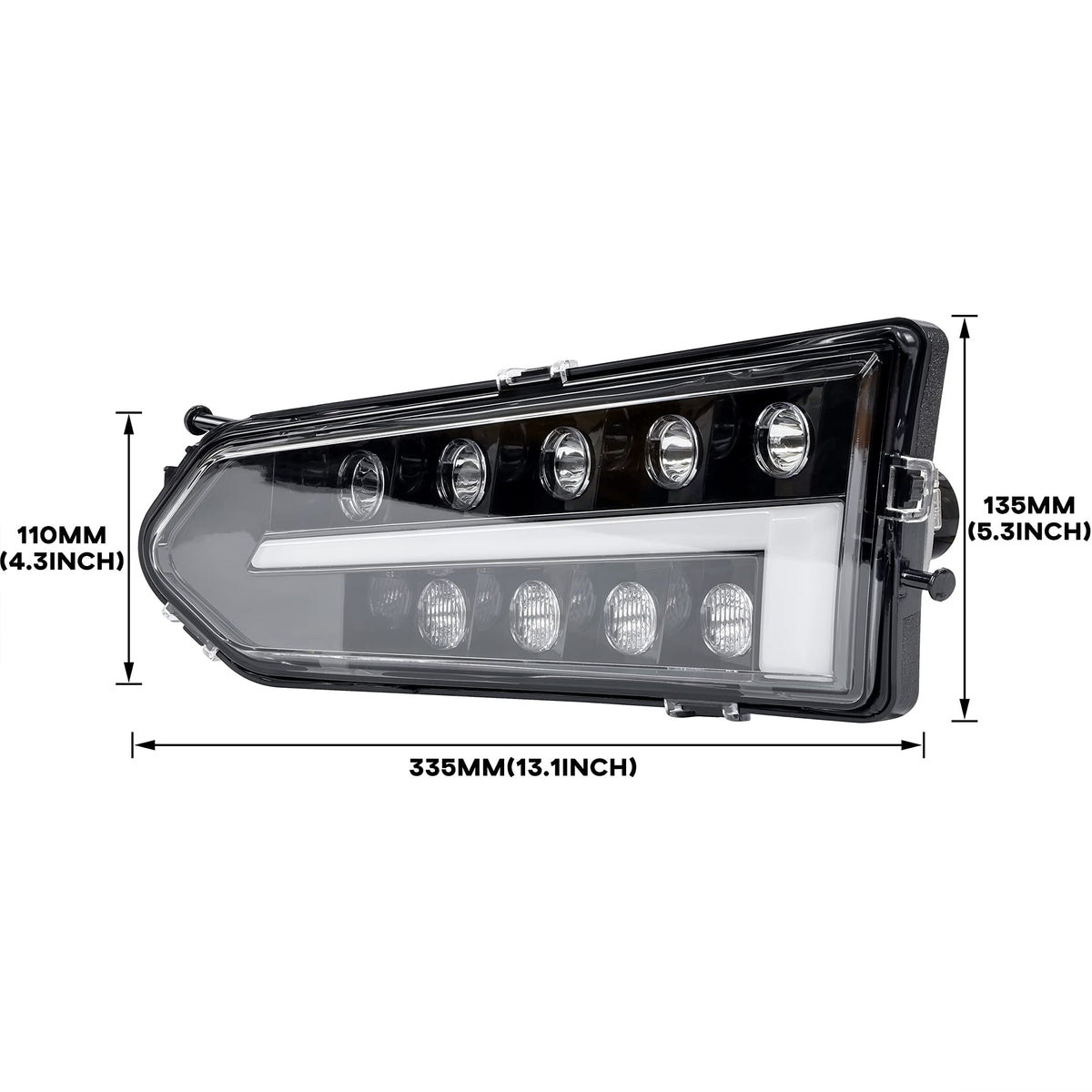 SAUTVS LED Headlights for Polaris Ranger 570 Mid Size, LED Head Lights Front Lamps with Turn Signal Lights DRL Halo Rings for Polaris Ranger 570 Mid-Size/Diesel/Crew 900/ Crew 570 Accessories(2PCS)