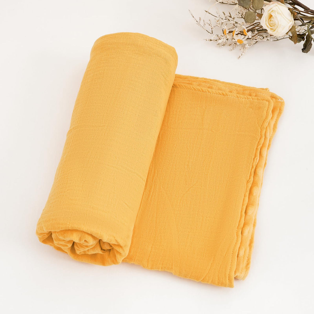 CoolaPeach 2 Pack Minky Baby Blankets,Super Soft Receiving Blankets with Muslin Cotton Front & Dotted Fleece Backing,39x29.5 Inches,Printed Bed Throws Newborn(Sun)
