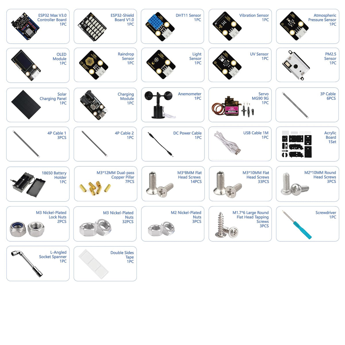 ACEBOTT STEM Science Coding Kits for Adults, ESP32 Weather Station and Weather Instrument Kit with APP, Outdoor Sensor, Weather Forecast, Temperature,Humidity,Wind Rain Gauge for Arduino IoT Starter