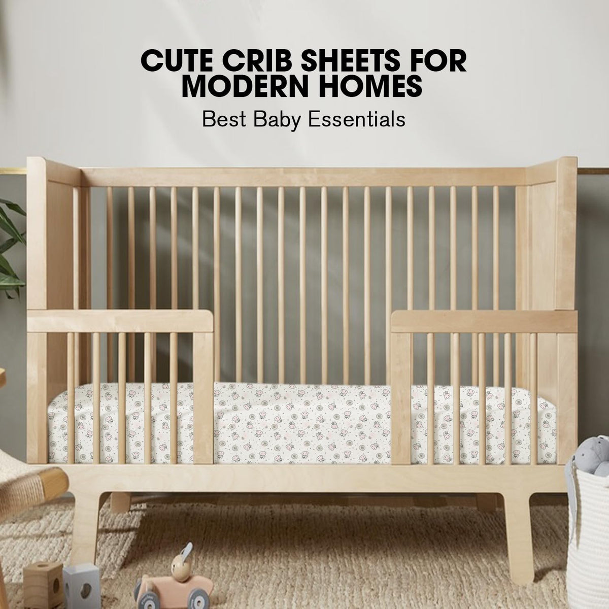 Little Grape Land Crib Sheets 2 Pack for Boys and Girls, Baby Neutral Crib Fitted Sheets for Standard Crib & Toddler Mattress, Super Soft Breathable Fitted Crib Sheet Set, Flying Cow