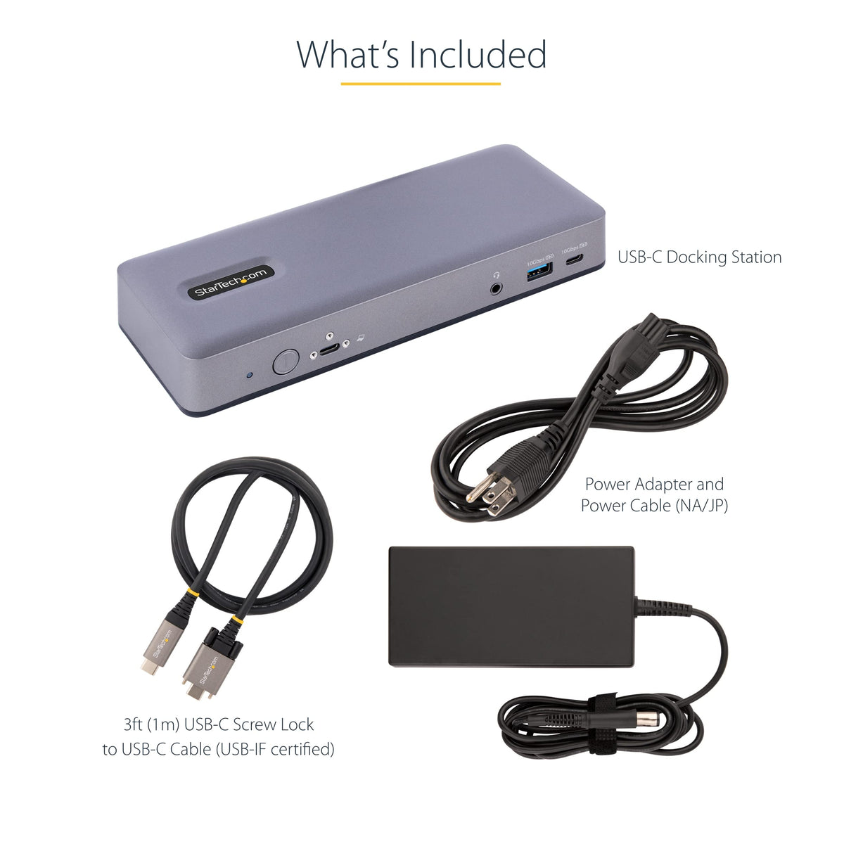 StarTech.com USB-C Docking Station Multi Monitor HDMI/DP/USB-C Video Output, Triple Monitor 4K30/Dual 4K60, 7-Port USB Hub, 60W Power Delivery, GbE, 3.5mm Audio, Works with Chromebook, TAA