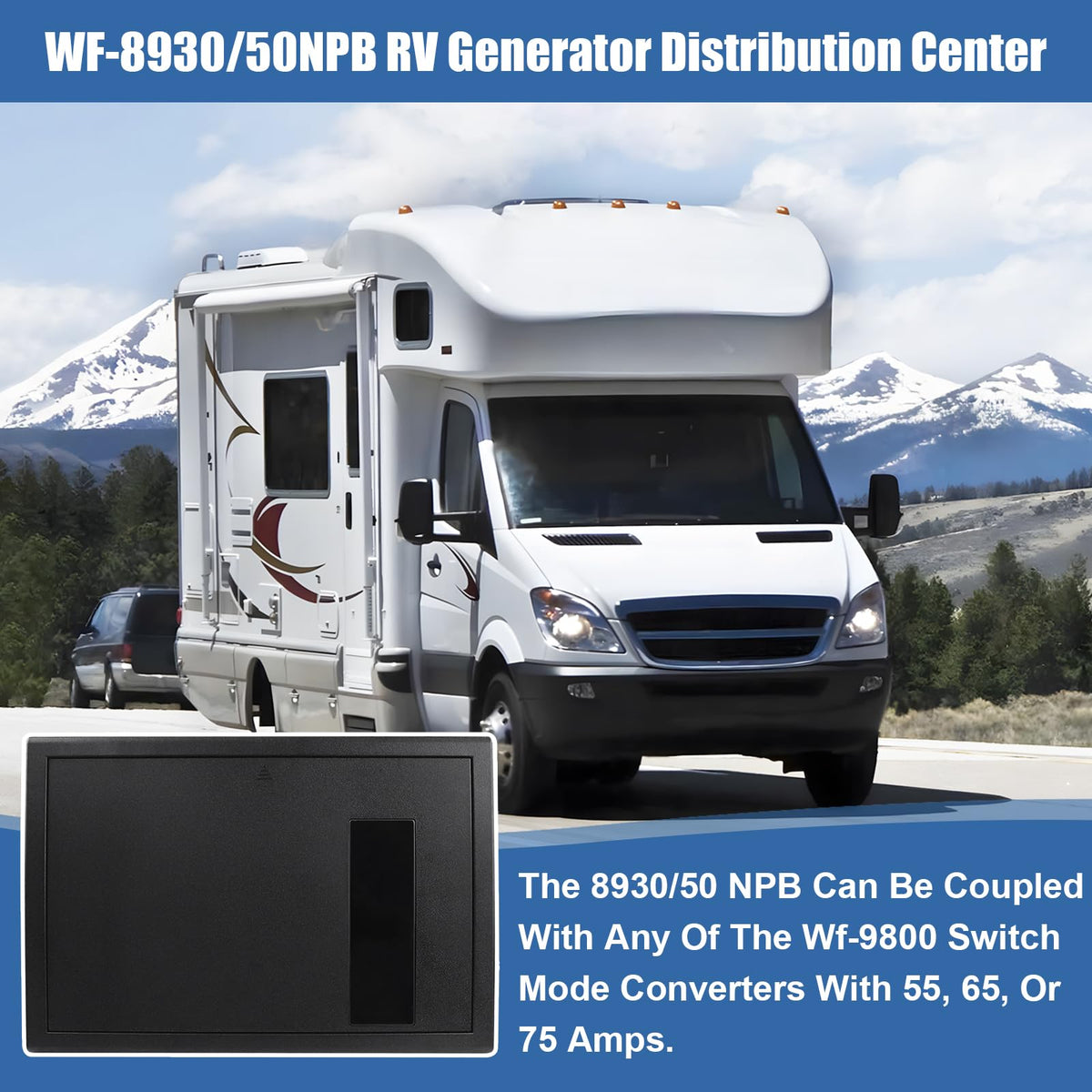 WF-8930/50NPB RV Generator and Component 30/50 Amp AC Distribution Center with 15 DC Circuits for RV