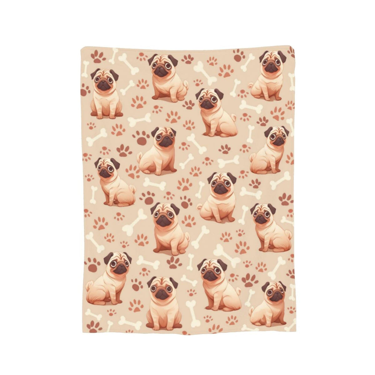 Pug Blanket Pug Dog Decor Cozy Animal Throw Super Soft Plush Flannel Fleece Blanket Gift for Kids Adults Men Women Ultra Warm & Lightweight Flannel, 50"X40"