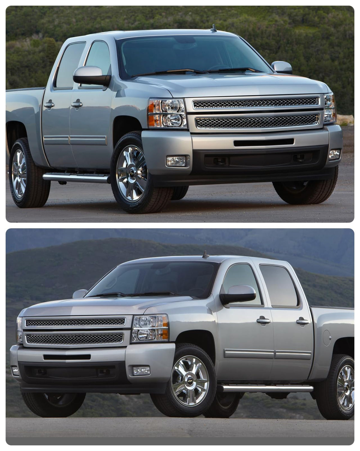 ADCARLIGHTS Headlight Assembly for 07-13 Chevy Silverado 1500/07-14 2500HD 3500HD OE Fit IP65 Waterproof 200% Brighter Halogen Headlamp Left+Right Chrome Clear๏ผW/O Bulbs๏ผ