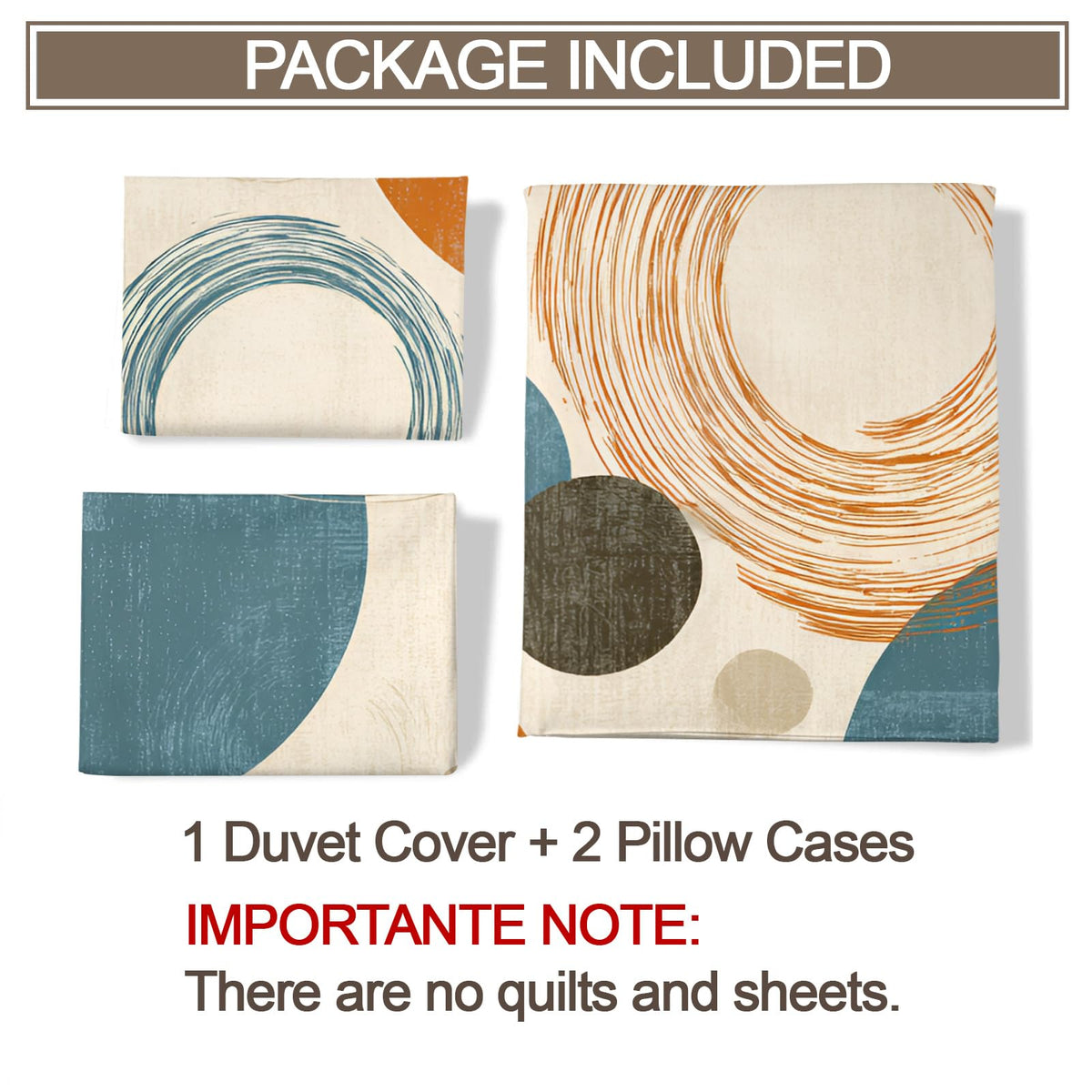 QINYUN Retro Medieval Duvet Cover California King, Abstract Geometric Bedding Set 3 Piece Bedroom Decor Rural Farmhouse Comforter Cover and 2 Pillow Sham with Zipper Closure