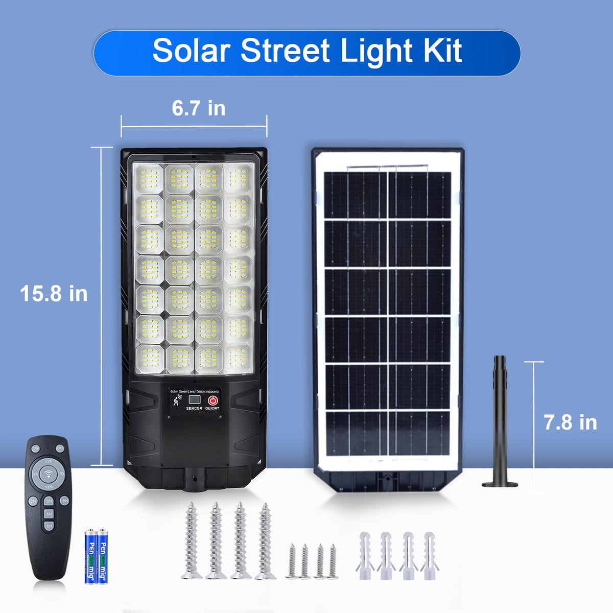PCYIS Solar Street Lights Outdoor, 4-Pack 45000LM, Dusk to Dawn Motion Sensor Light with Remote, 7500K LED Solar Flood Light, IP67 Waterproof Wall Mount Security Light for Yard, Garage, Driveway