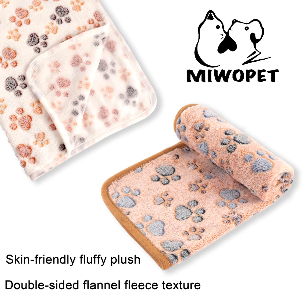 MIWOPET 3 Pack Cat and Dog Blanket Soft & Warm Fleece Flannel Sleep Mat, Great Pet Throw for Puppy, Kitten,Cats,Small, Medium & Large Dogs (Medium 30" x 20")